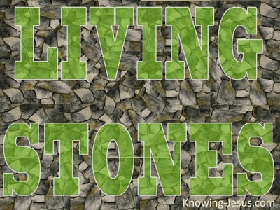 1 Peter 2:5 Living Stones (green)